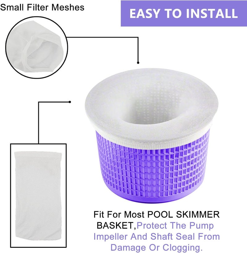 Coopache 60-Pack of Pool Skimmer Socks - Filters Baskets, Skimmers Cleans Debris and Leaves for In-Ground and Above Ground Pools - Image 2